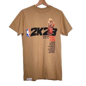 NBA 2K23 Michael Jordan #23 Season One Tan Heavyweight Tee T-Shirt Size S Shaka